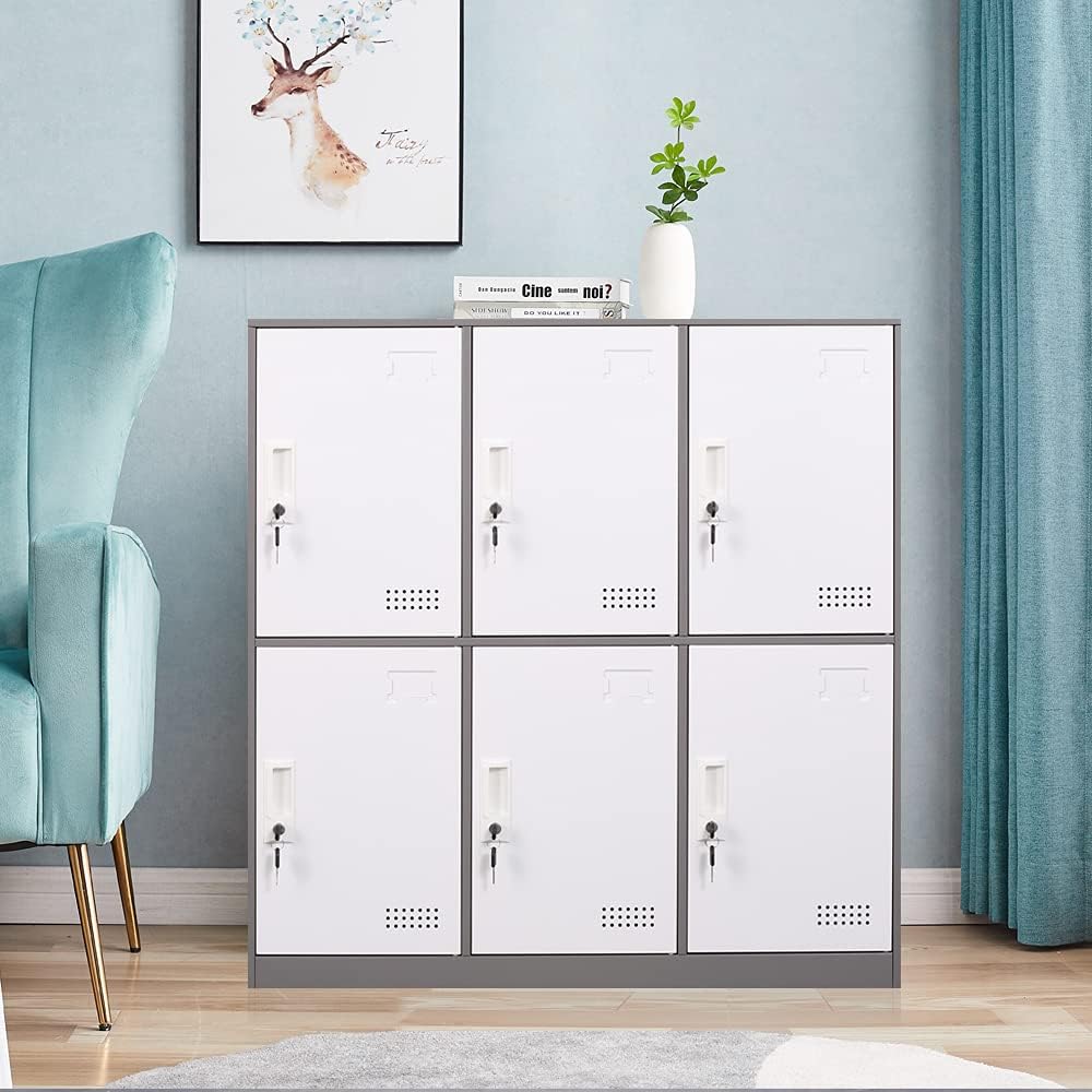 6 Door Steel Storage Locker Cabinet with Lock H967