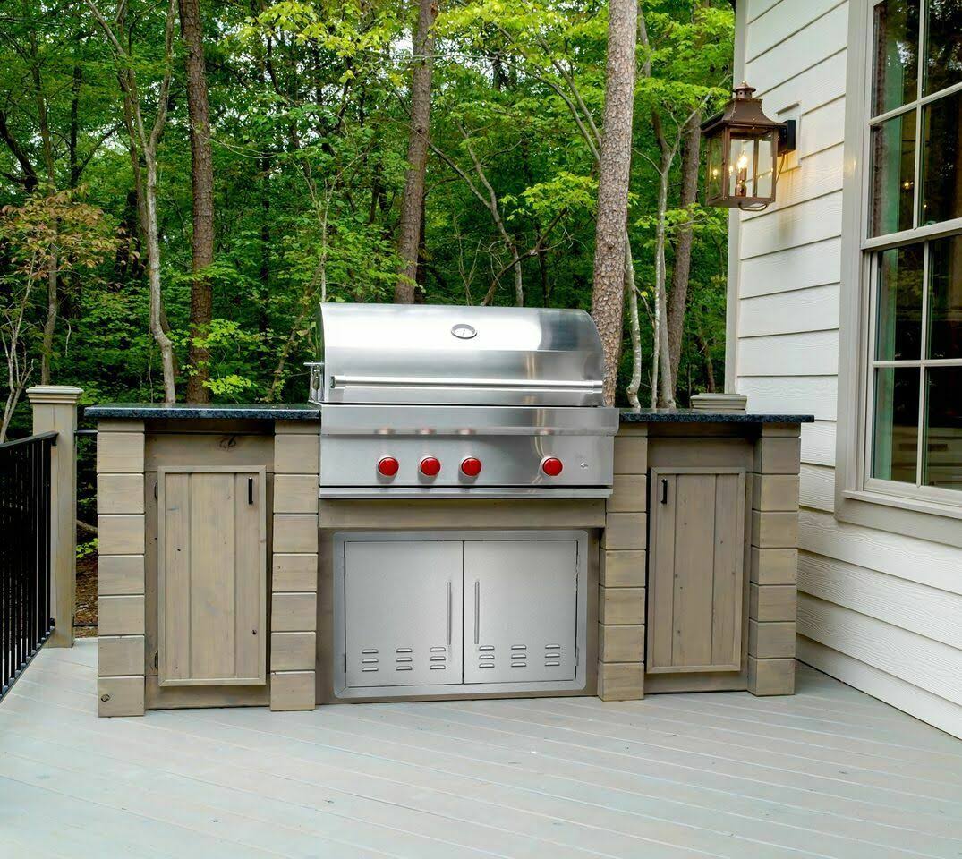 Stainless Steel BBQ Grill Double Access Door Panel with Vent O56604