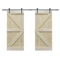 Unfinished Solid Core Knotty Pine Sliding Barn Door with Hardware Kit X760939