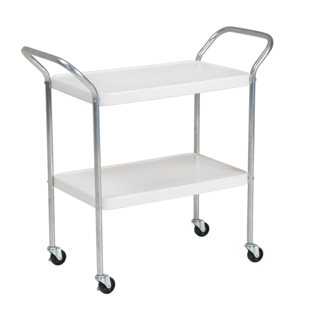 White 2 Tier Serving Cart M123