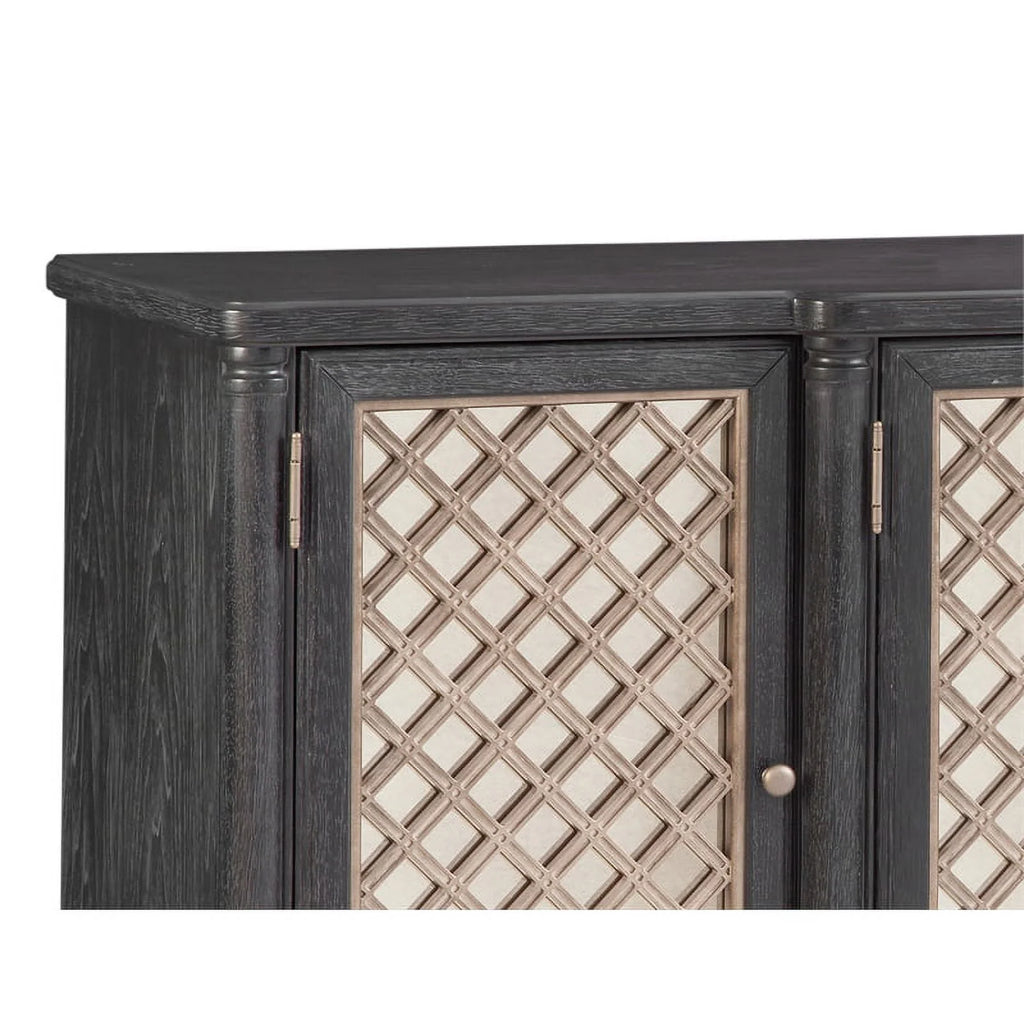 6-Shelf Wood Server with Metal Accents in Black W4272