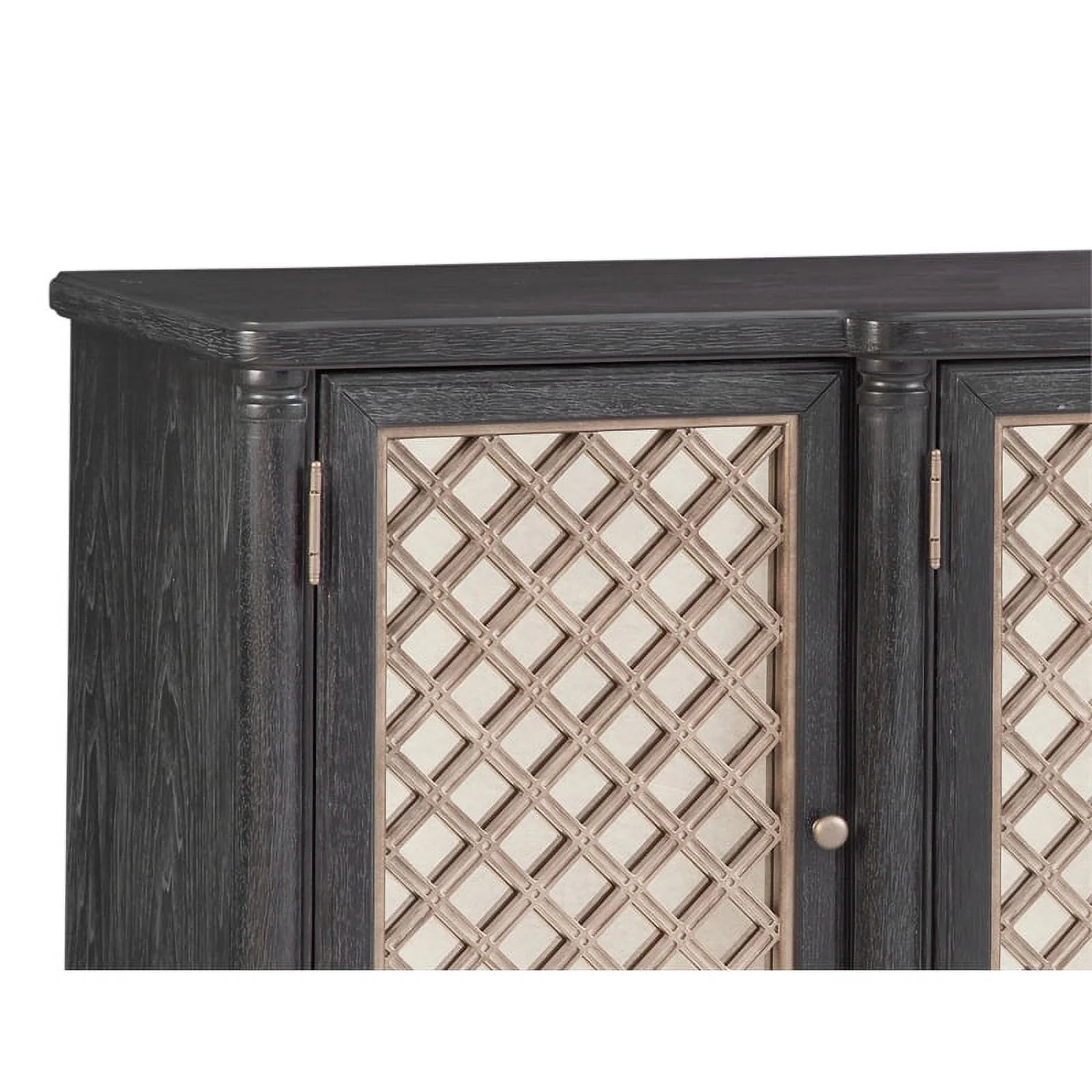 6-Shelf Wood Server with Metal Accents in Black W4272
