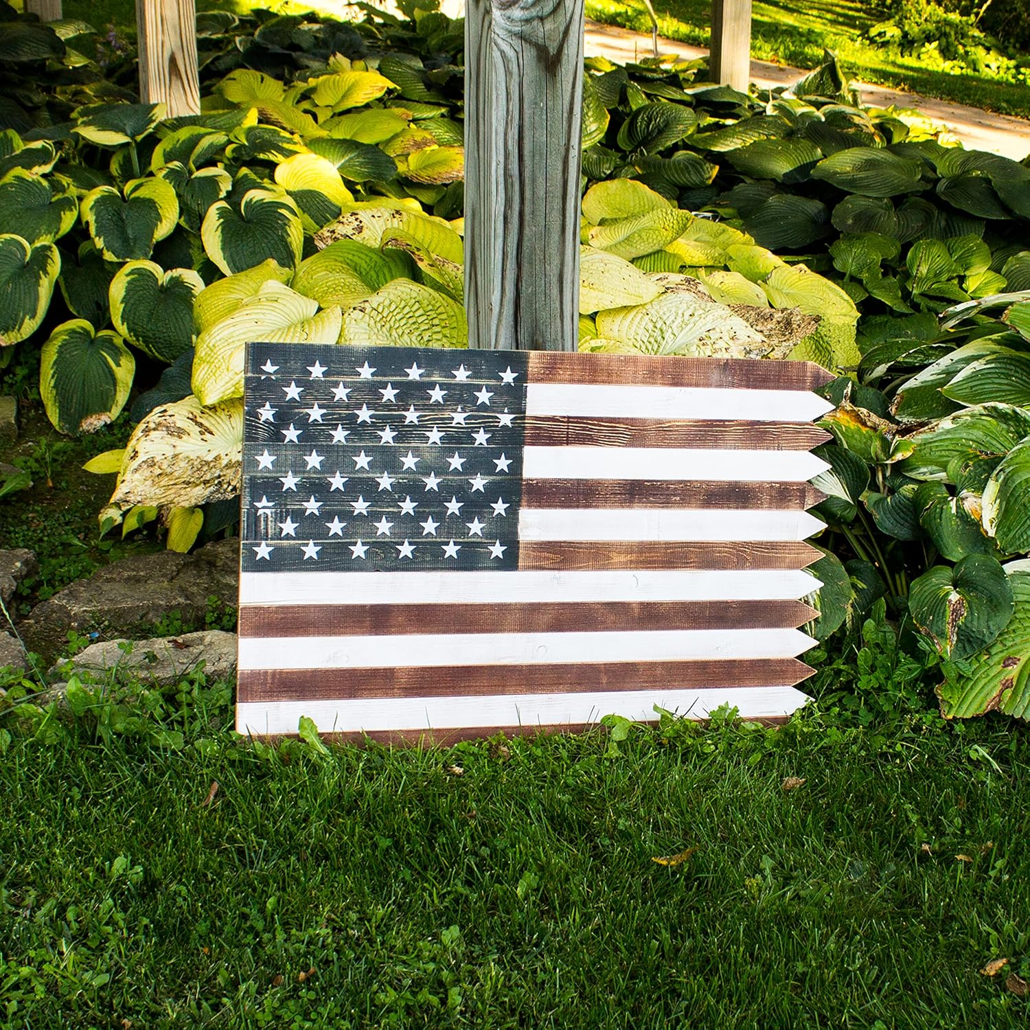 Rustic Farmhouse Wooden American Flag Sign Wall Décor J864501