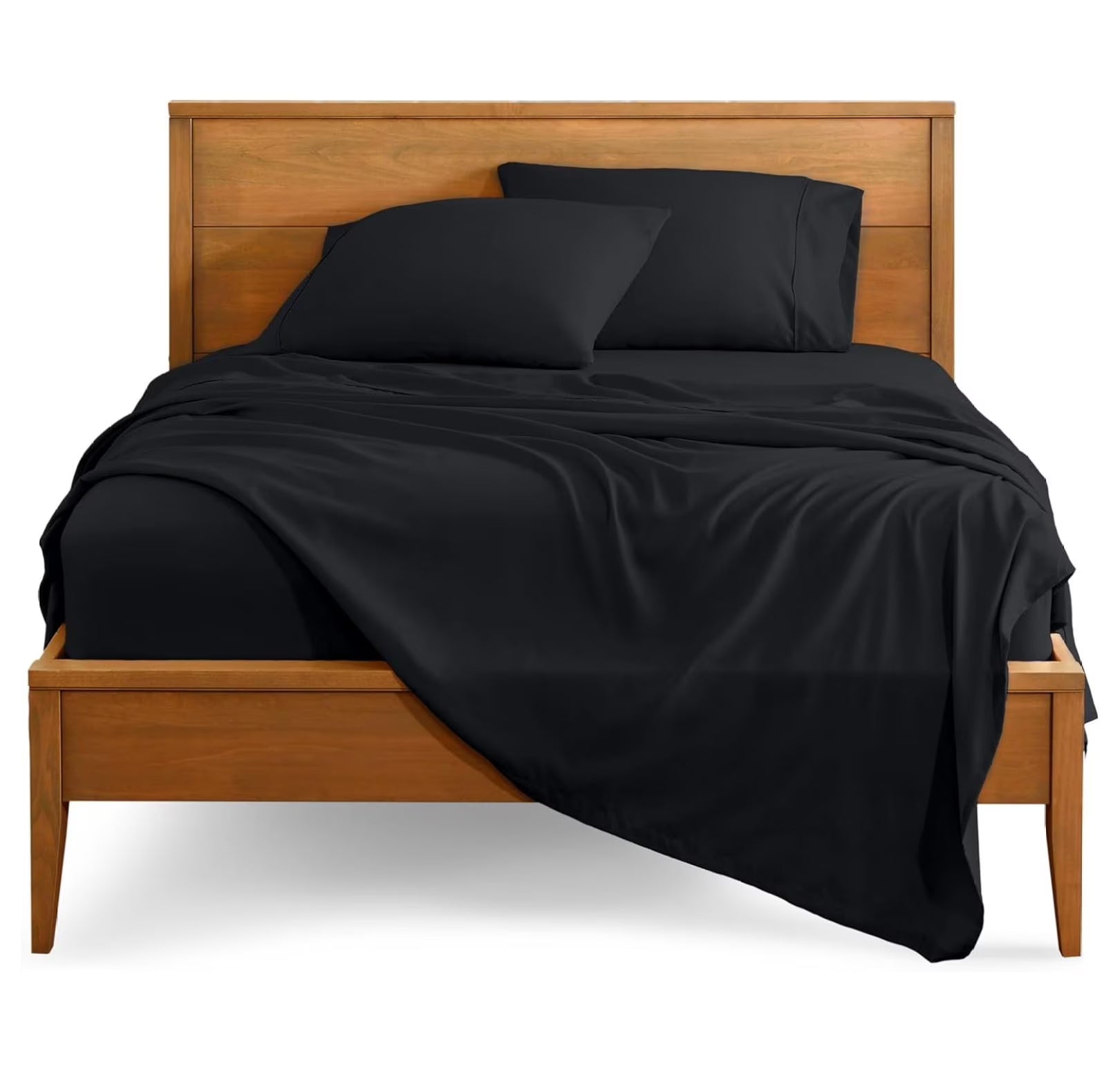 Black 4 Piece Short Queen Microfiber Sheet Set P460613