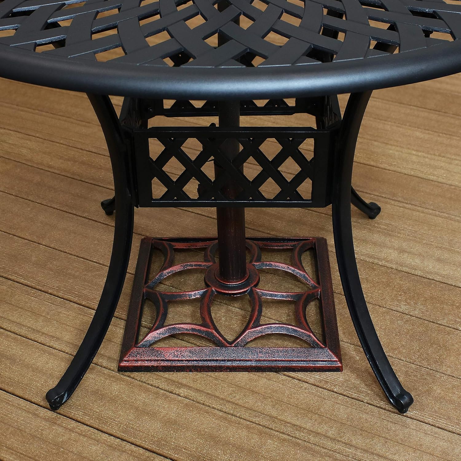 16-Inch Square Cast Iron Umbrella Base Stand Q8568
