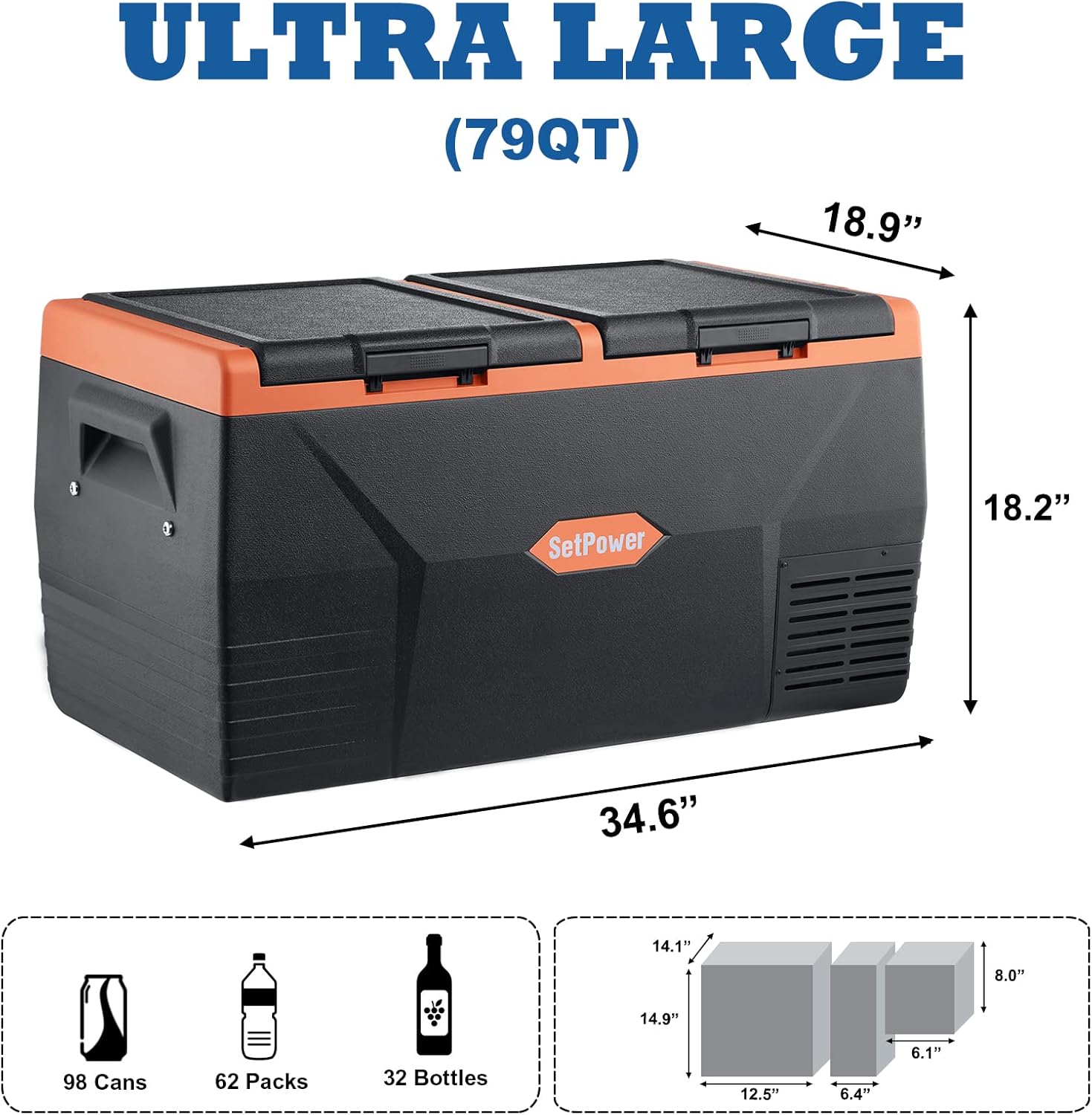 Portable Refrigerator Freezer, Dual Zone, 12 Volt W4825