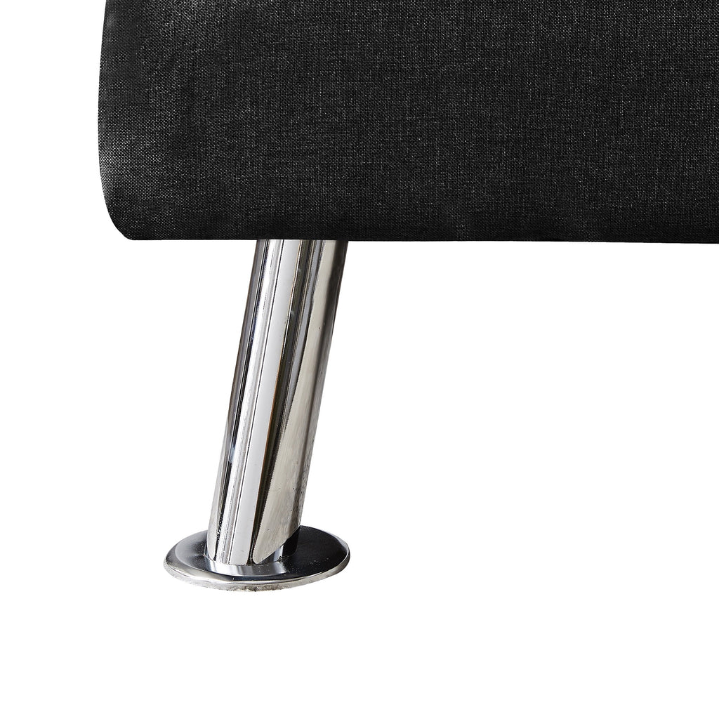 Black Fabric Futon Sofa Bed X816807