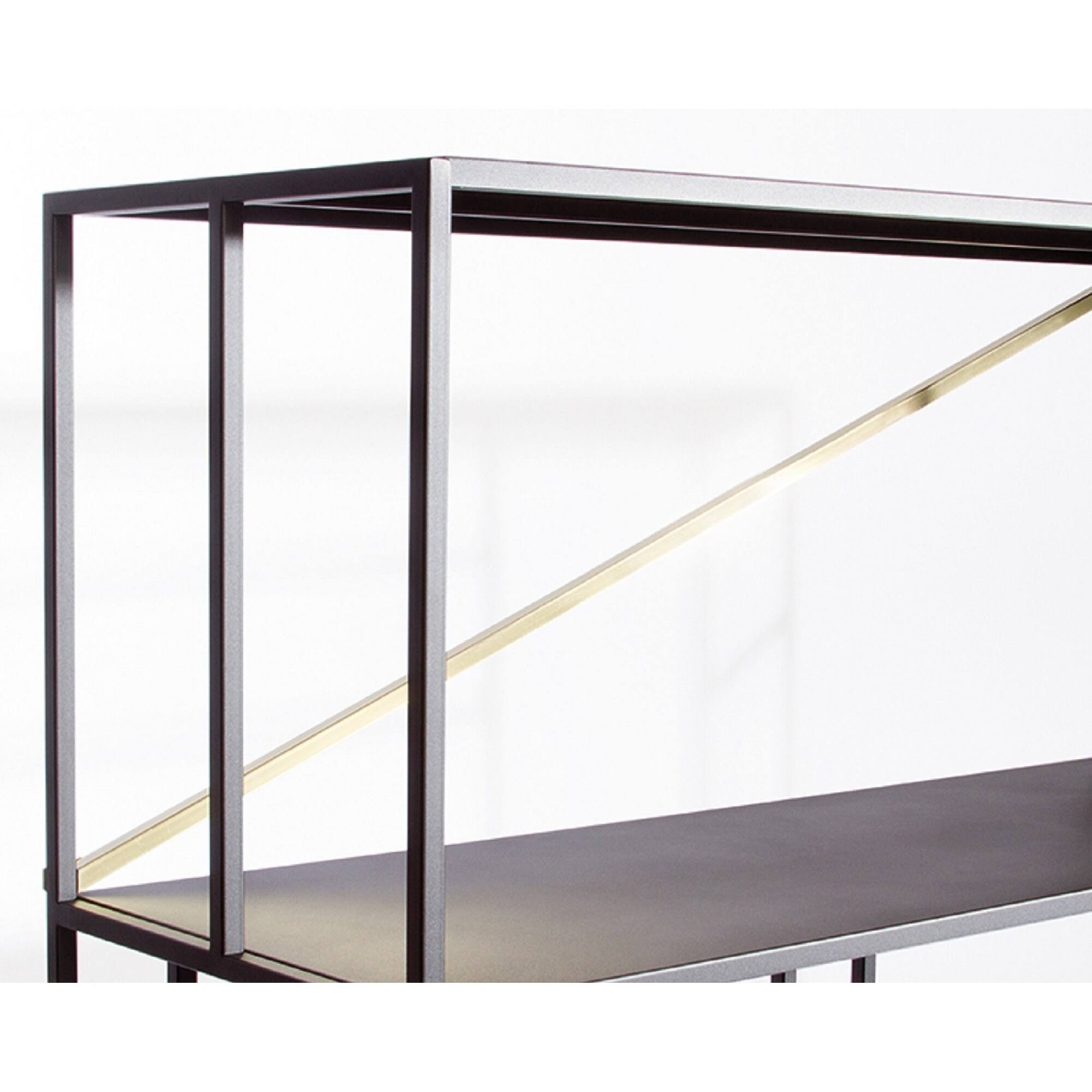 Grey Wood Horizontal Bookcase Y865