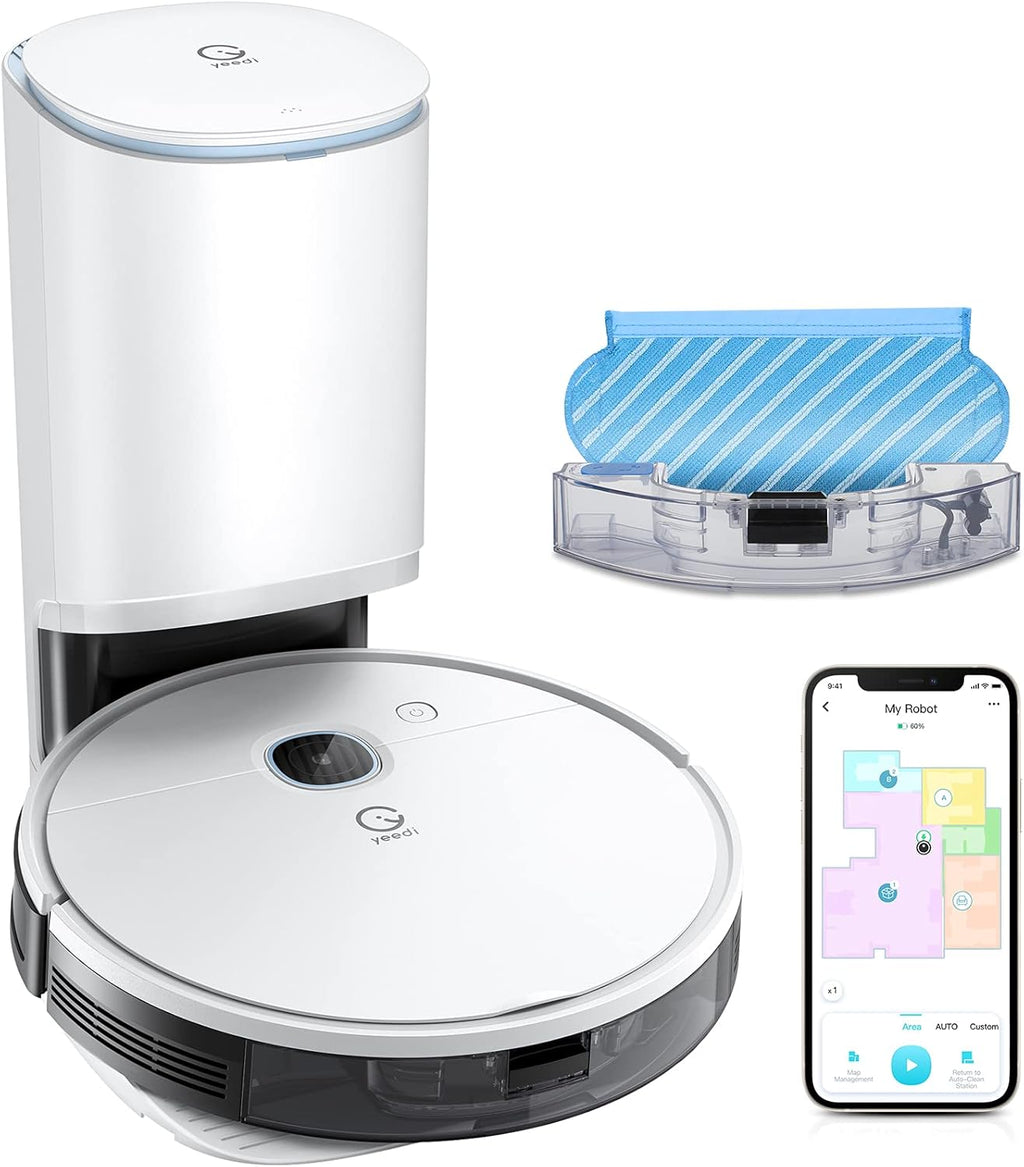 Robot Vacuum and Mop, Self-Emptying 3 in 1, 3000Pa Suction, 200mins Runtime B450