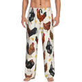 Men's Roosters And Chickens Pajama Pants with Drawstring and Pockets H565