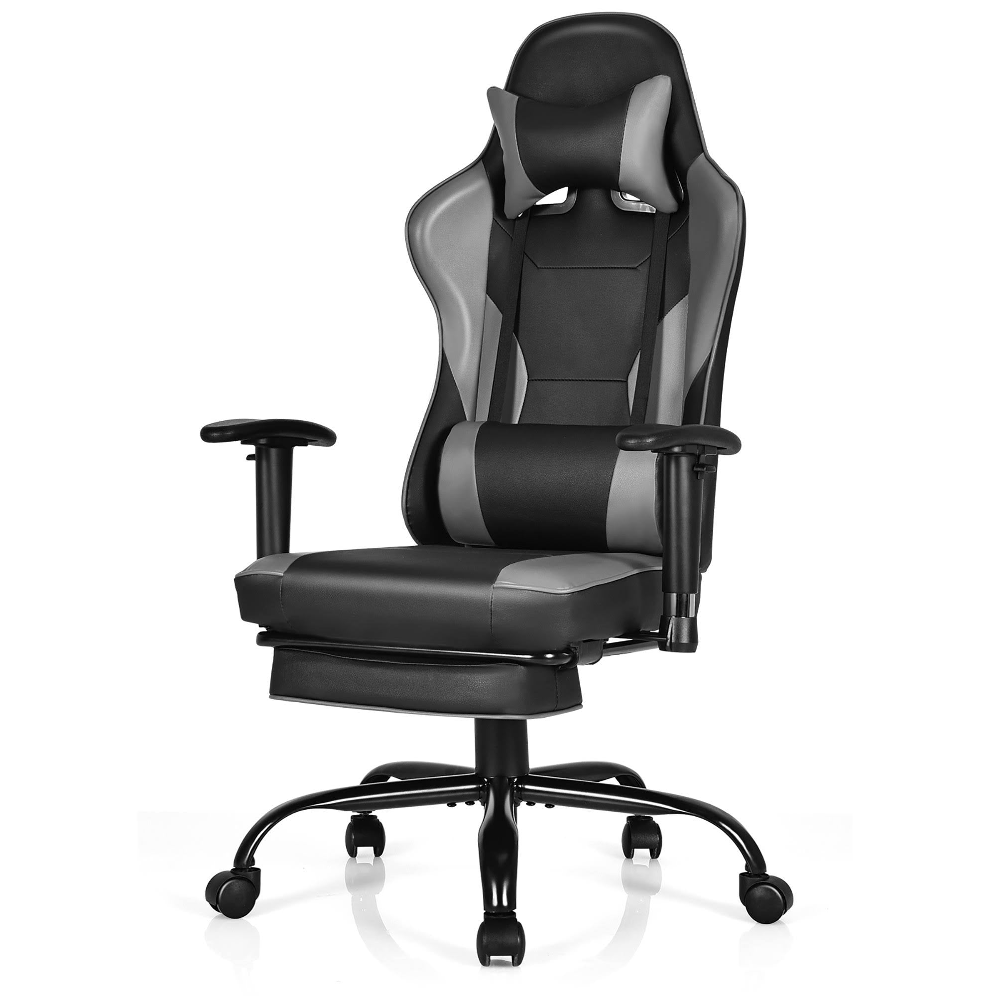Black Gaming High Back Office Chair with Footrest Y97903