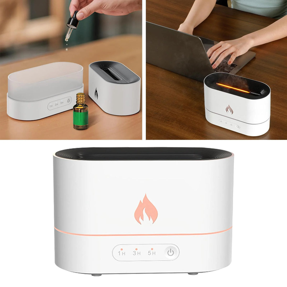 White Portable Air Humidifier Essential Oil Diffuser T8026