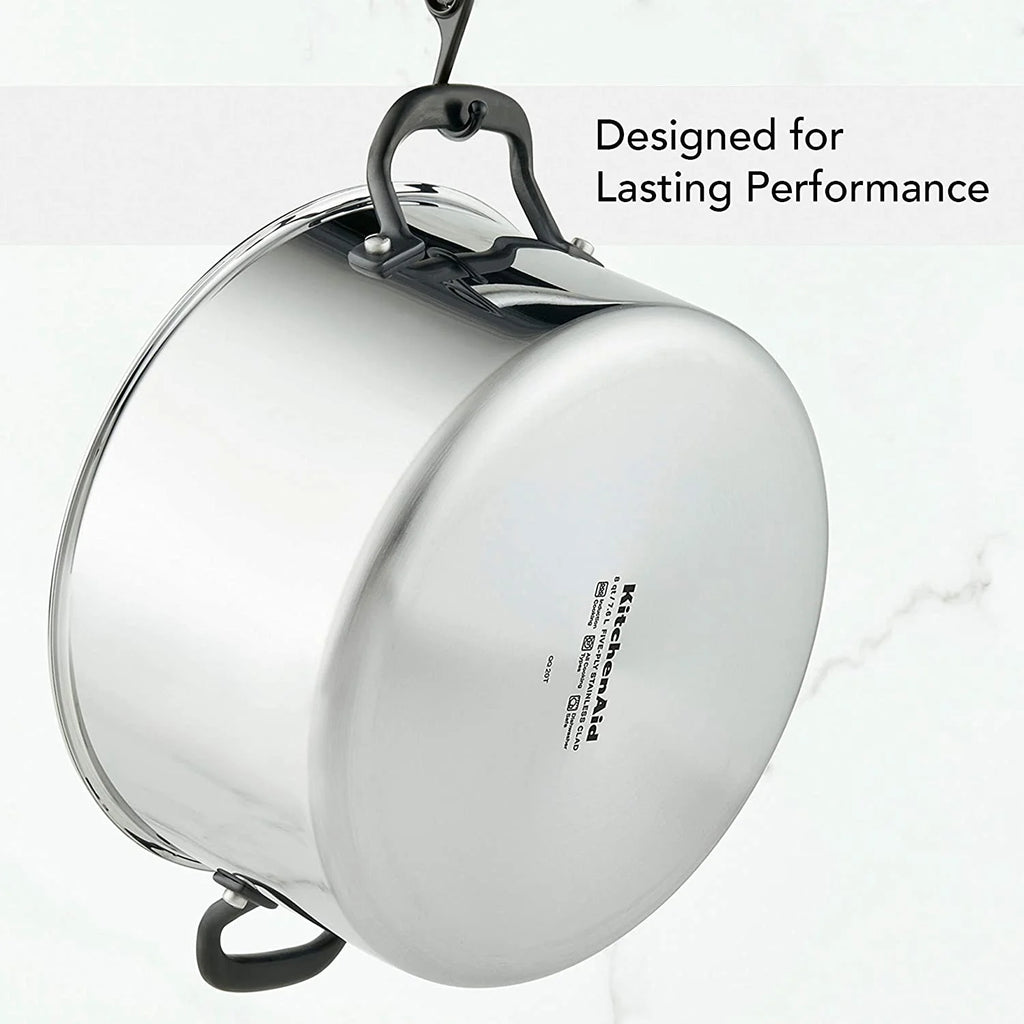 5-Ply Clad Stainless Steel Stock Pot with Lid, 8 Quart D2409