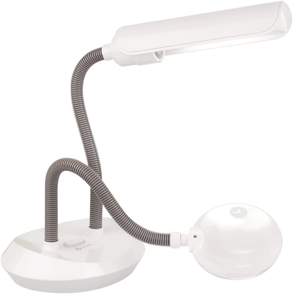 13 Watt White Magnifier Lamp with Flexible Neck D14643