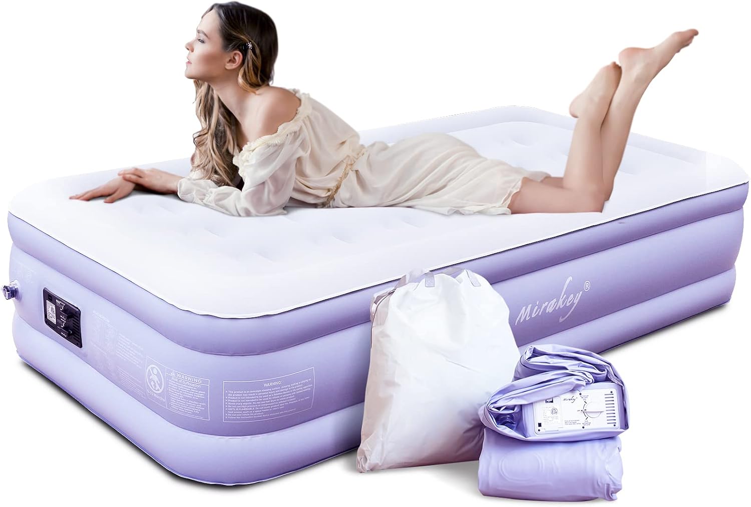 Queen Air Mattress with Built in Pump 18'' Double High Inflatable Bed Q3683