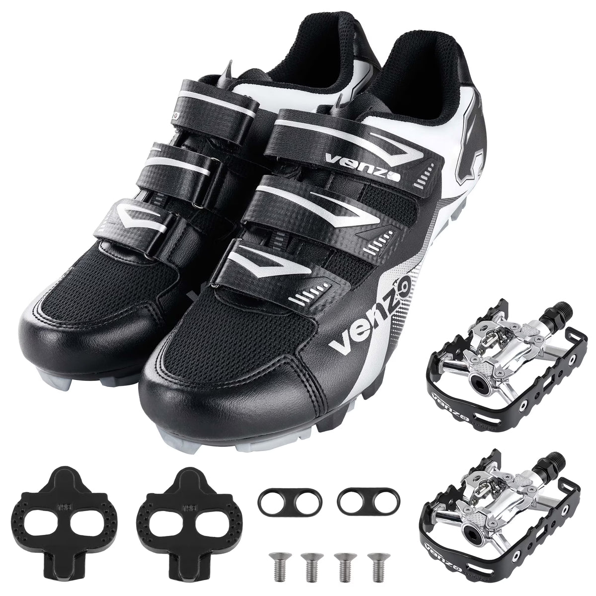 Men's Cycling Shoes With Pedals & Cleats - Size 49 A44616