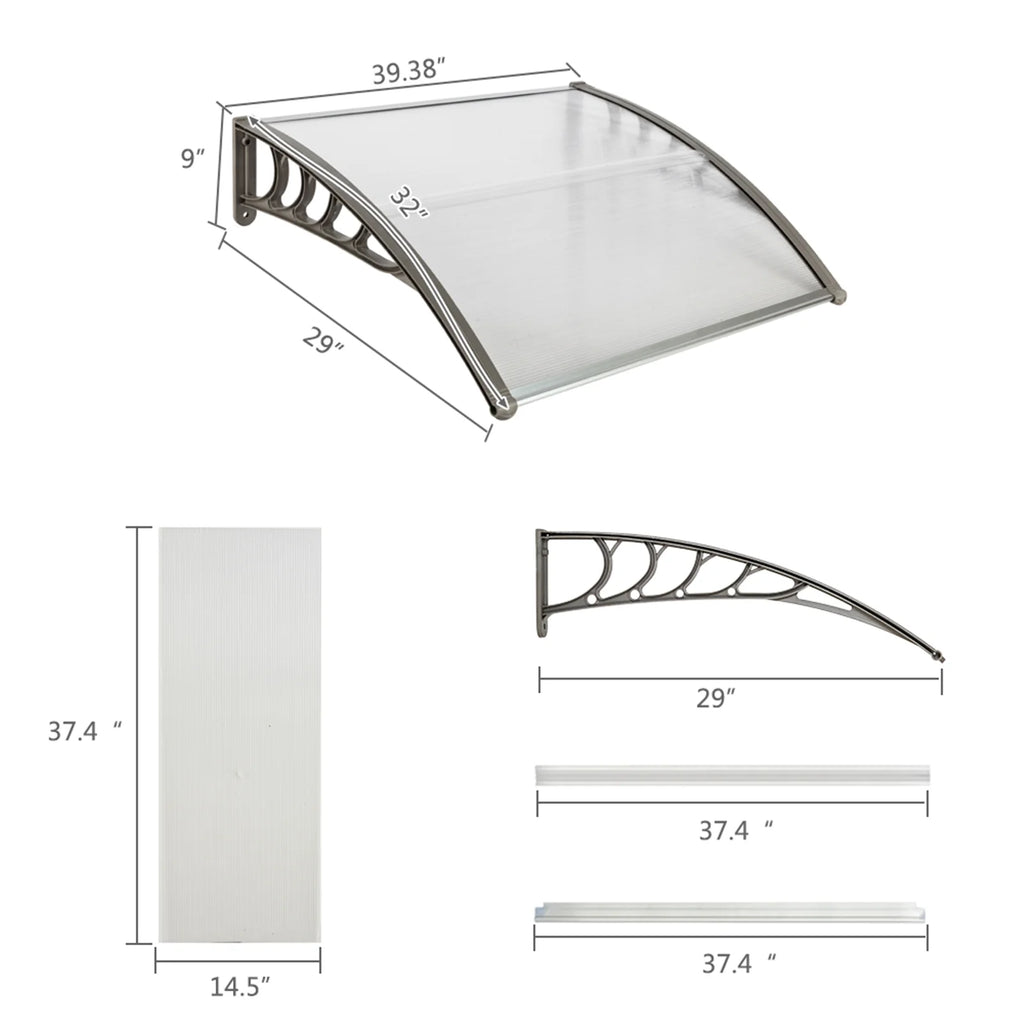 Canopy Awning Rain Cover with White & Gray Bracket N4997