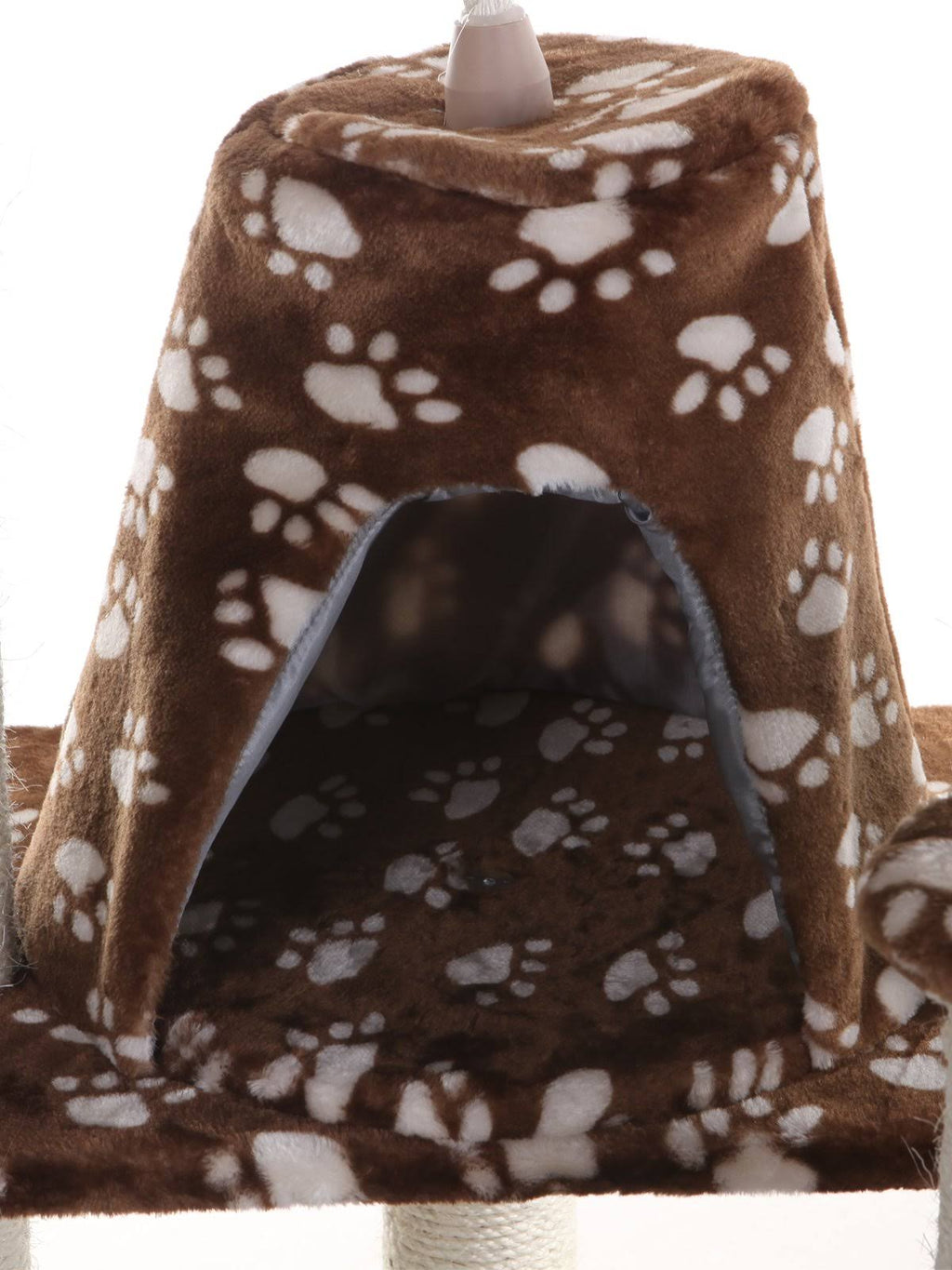 Saddle Brown/White Paw Print Cat Tree I513