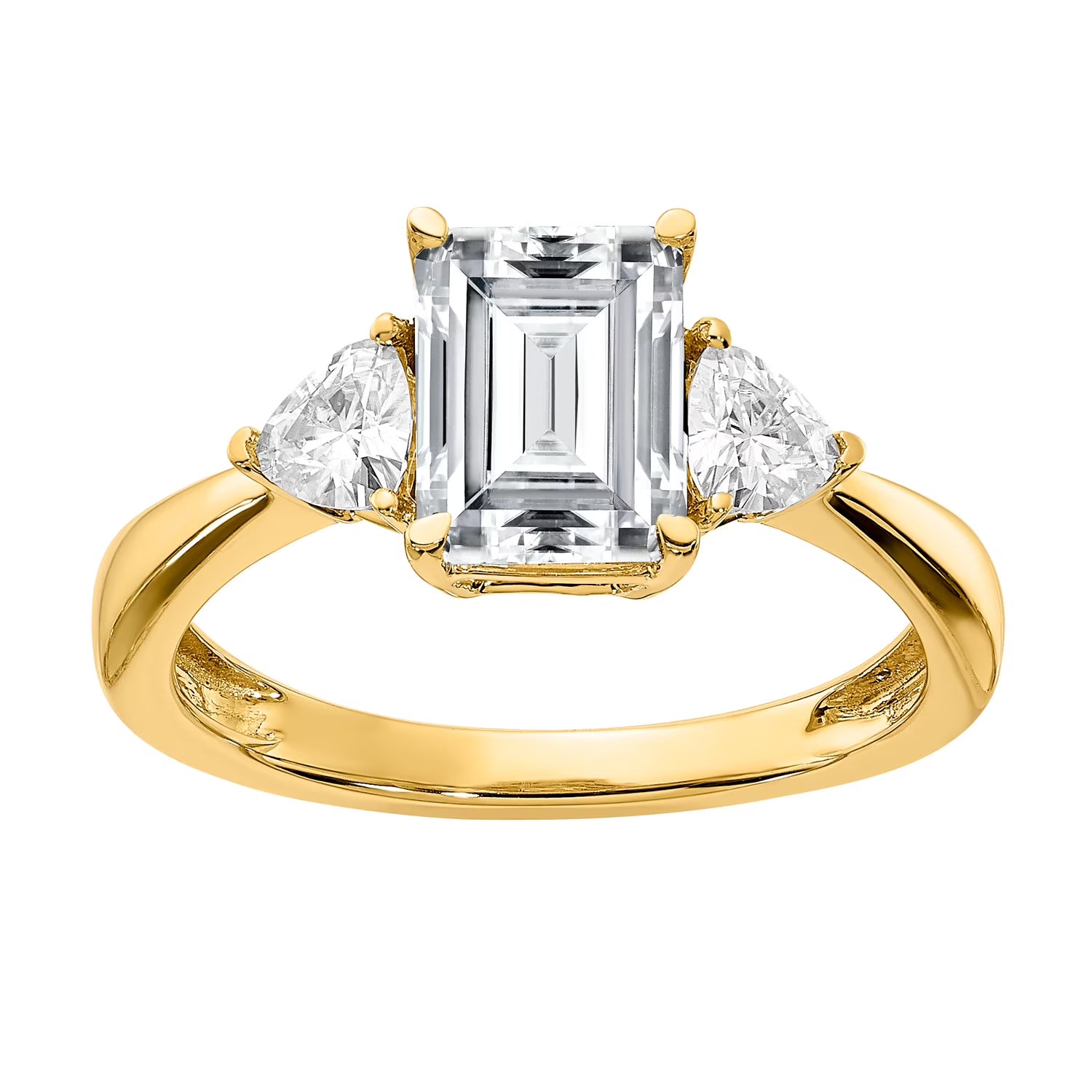 14 Karat Yellow Gold 3-Stone Engagement Ring V659