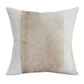 Beige & Ivory Striped Faux Leather Zippered Pillow F220