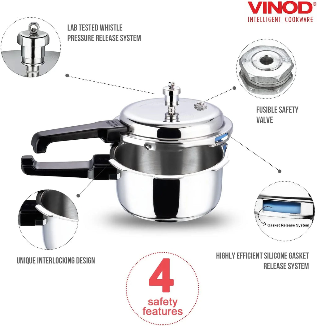 Stainless Steel 3 Liter Induction Base Pressure Cooker X72287