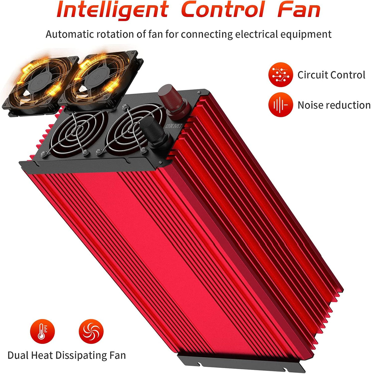 2000 Watt Power Inverter with 2.4A USB Ports 3 AC Outlets W966