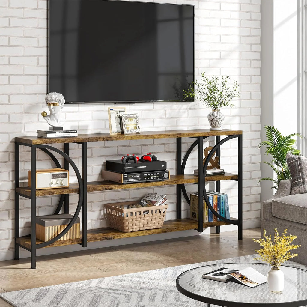 70.86" 3 Tier Console Table with Storage Shelves N816
