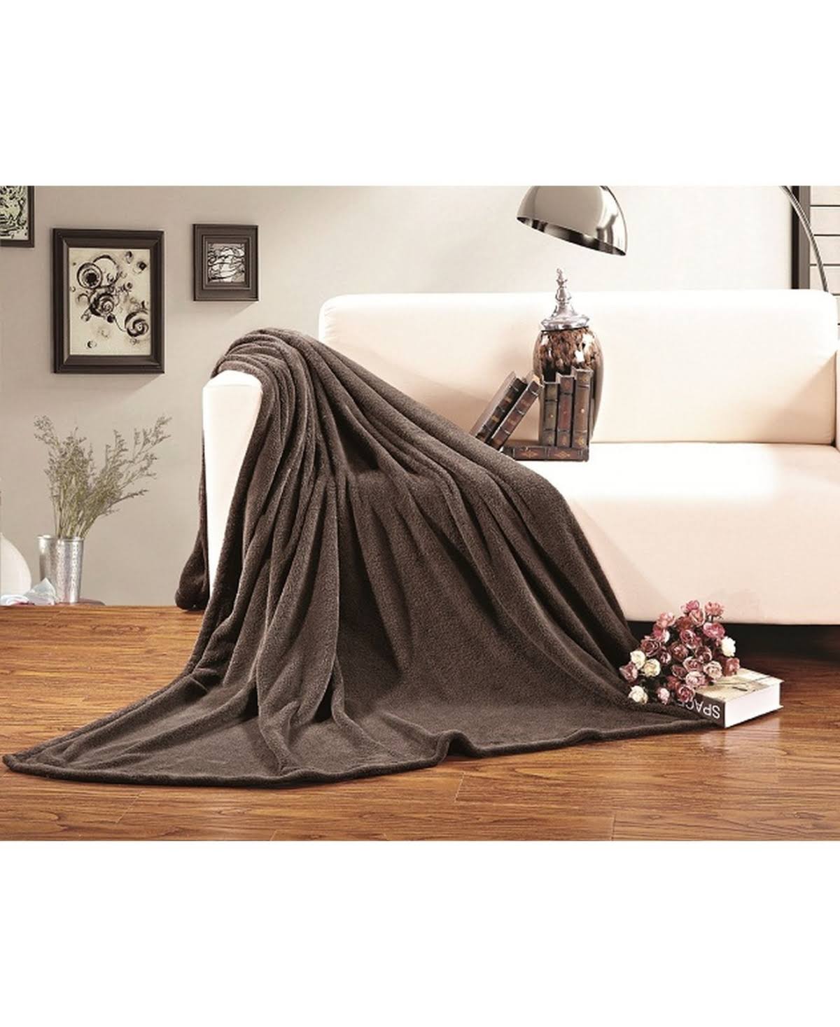 Plush Fleece Blanket, King/California King - Brown T975381