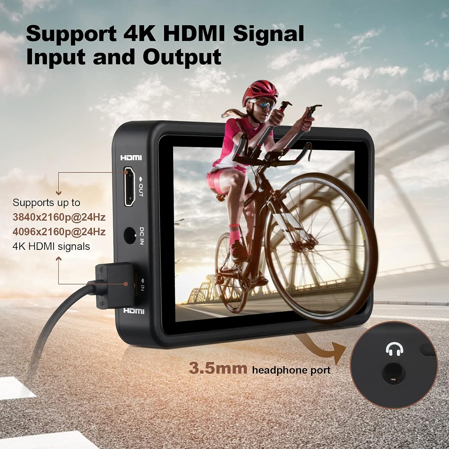 5.5 inch Touch Screen Camera Field Monitor with 4K Input/Output Z586