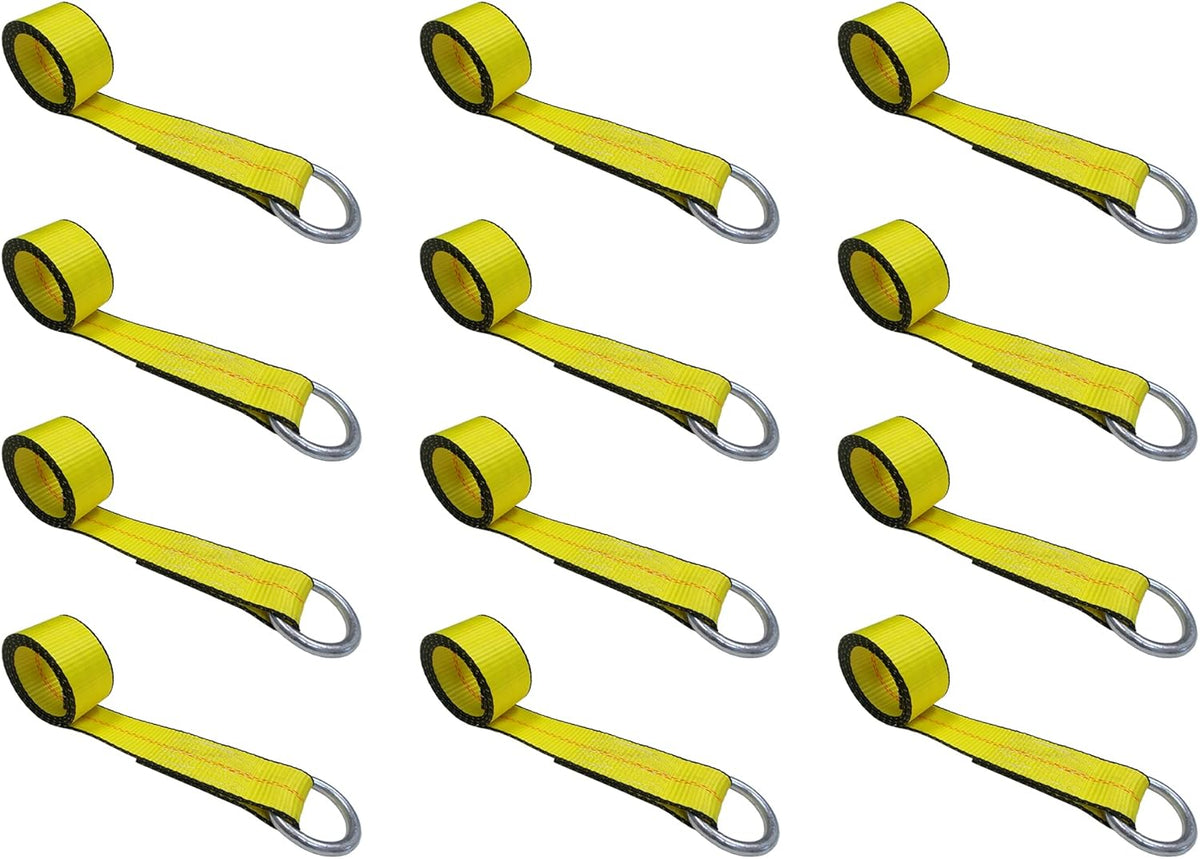 2 in x 10’ O-Ring Trailer Tie Down Lasso Strap (Green, 10 - Pack) Y458
