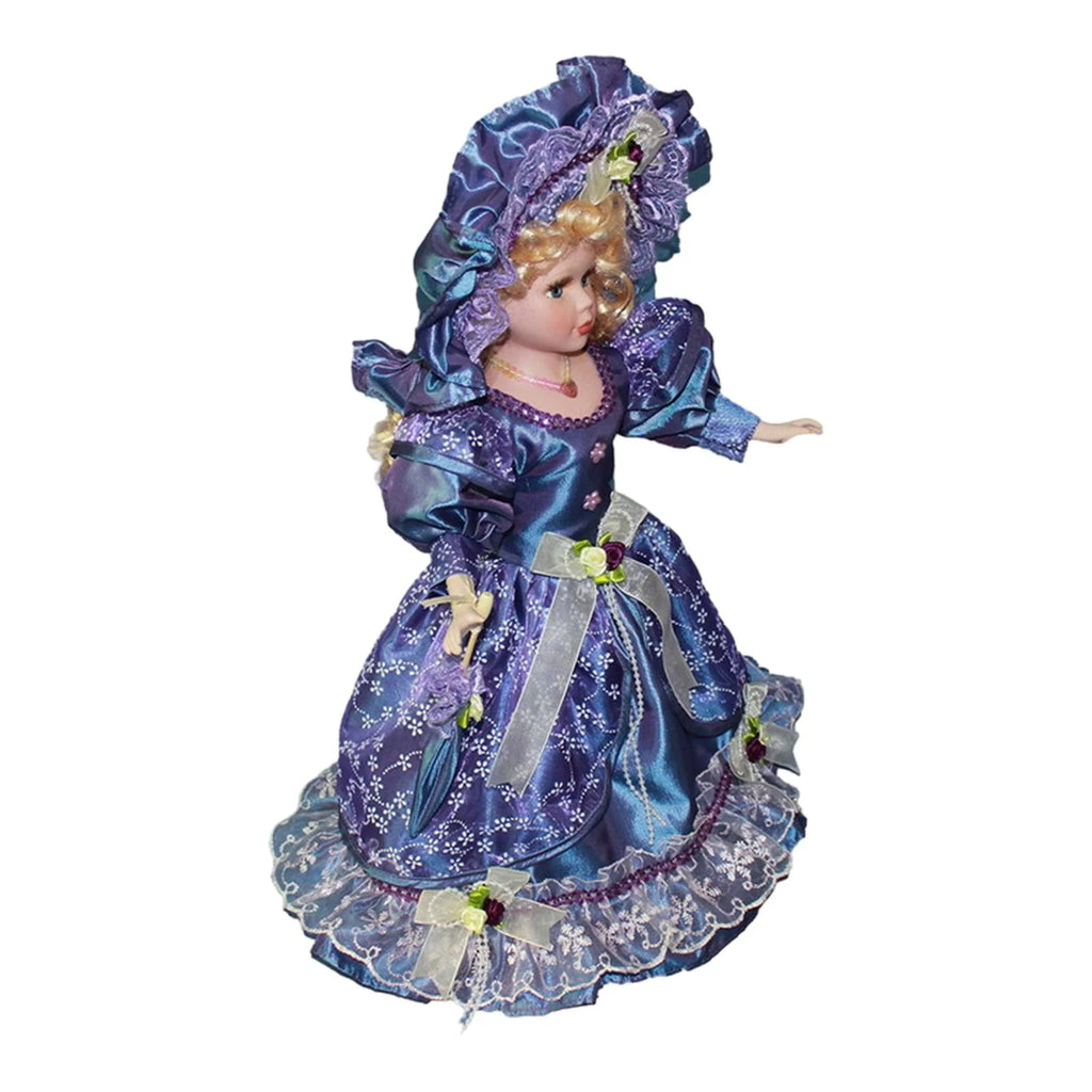 Violet Porcelain Dollhouse Lady with Dress G4082