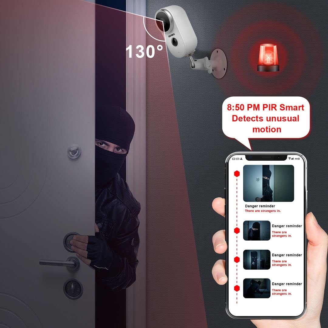 1080P HD Wireless Security Camera with Night Vision and Motion Detection D788926