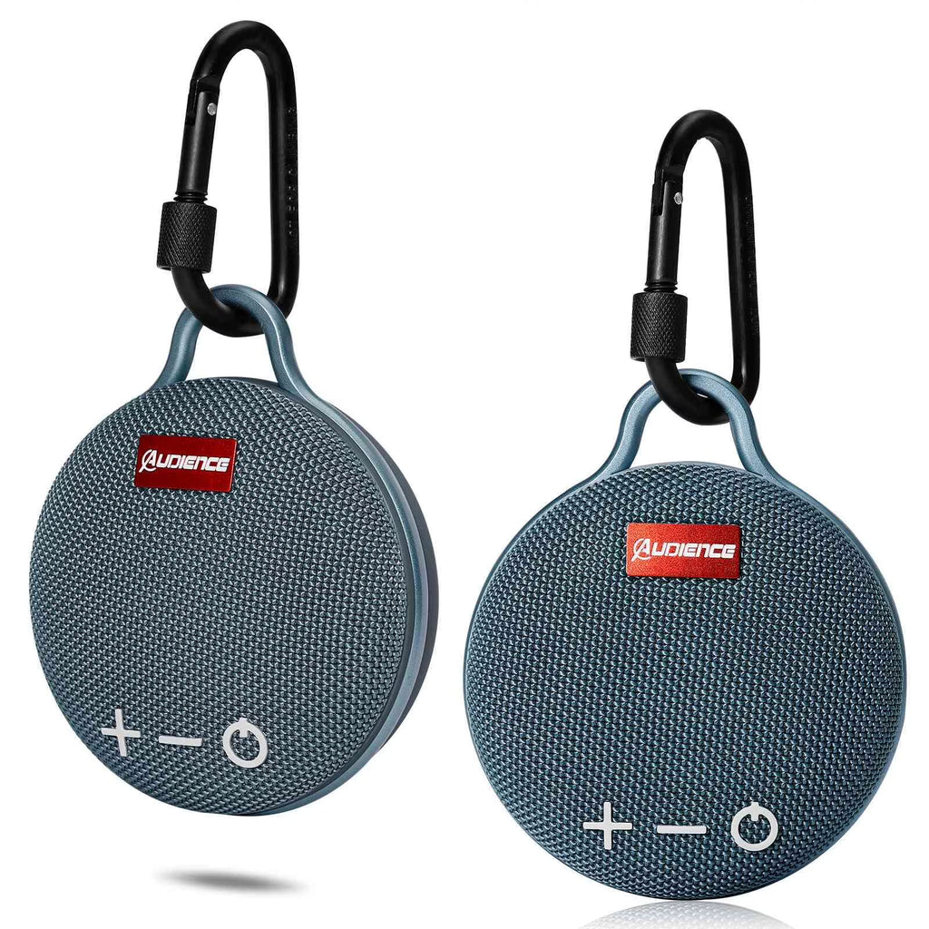 Blue 2 Pack Bluetooth Wireless Waterproof Speaker with Clip T18451