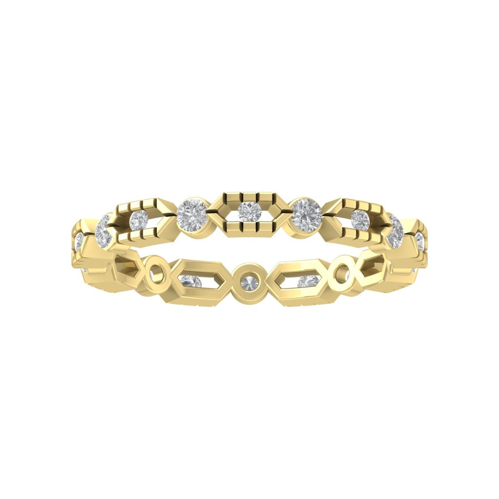 14K Yellow Gold Diamond Eternity Band Ring N2480