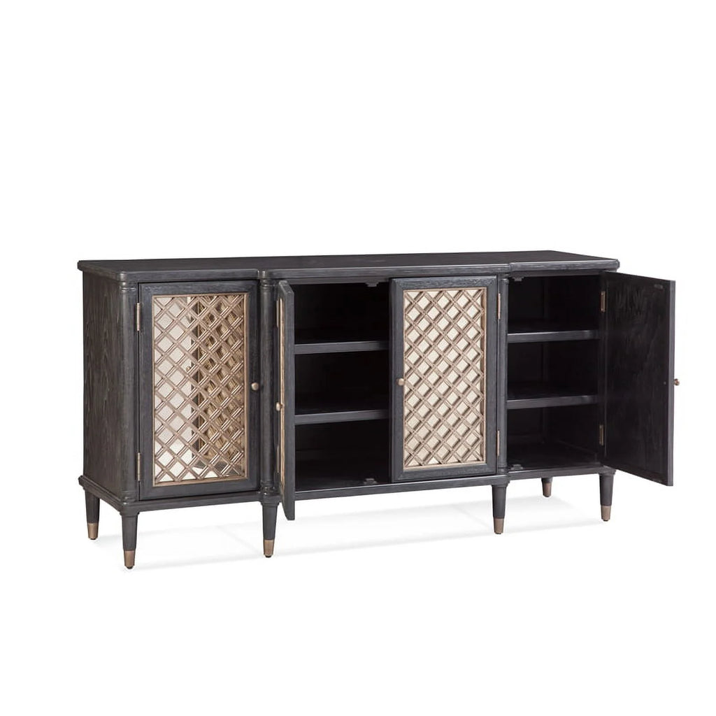 6-Shelf Wood Server with Metal Accents in Black W4272
