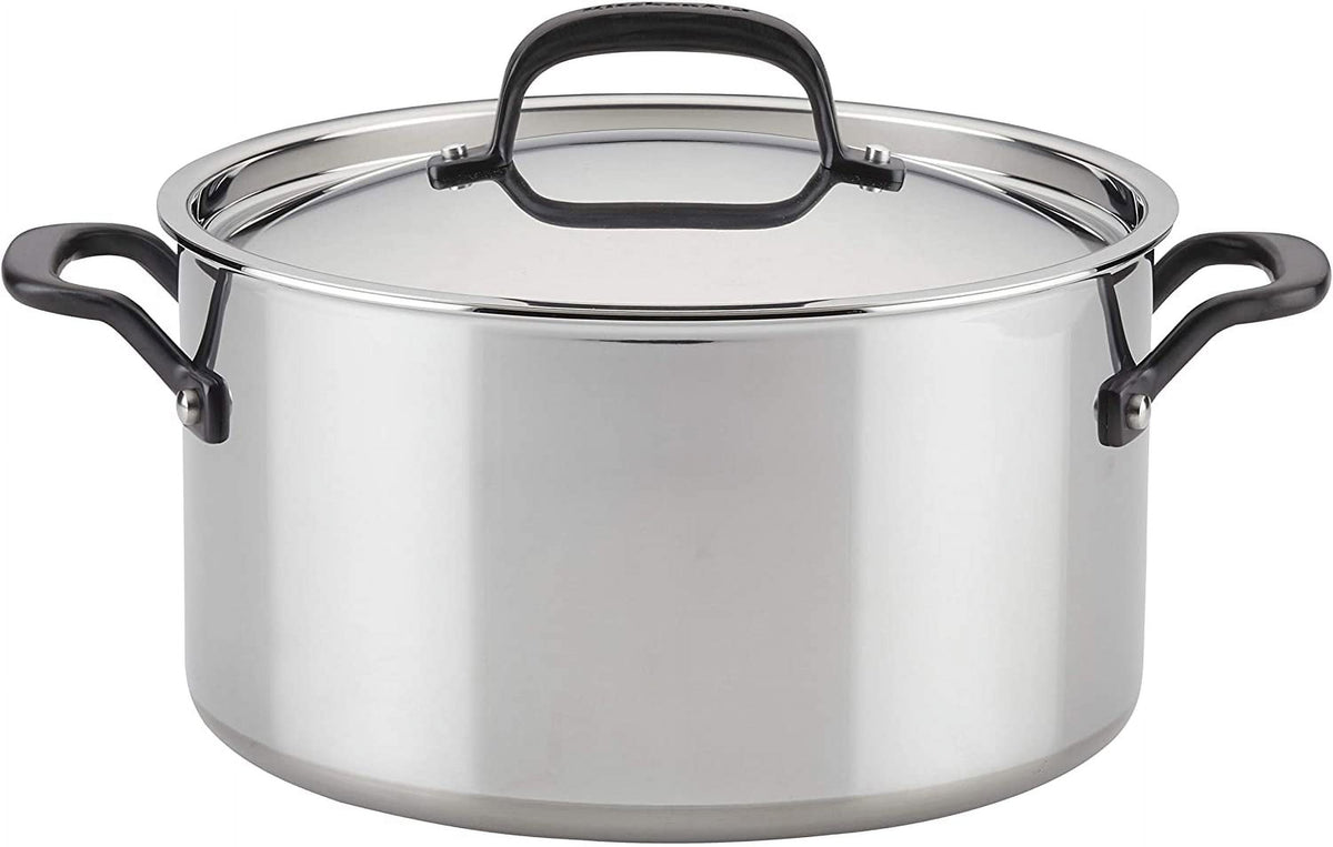 5-Ply Clad Stainless Steel Stock Pot with Lid, 8 Quart D2409