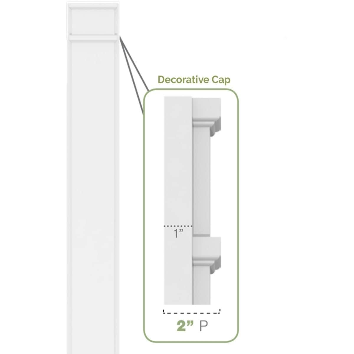 Plain PVC Pilaster with Standard Capital and Base (Pair) D1559