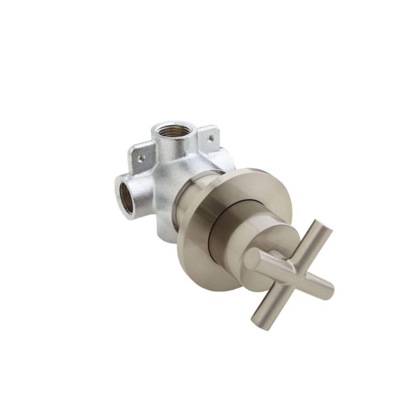 Brushed Nickel Three-Way In-Wall Diverter with Cross Handle G232
