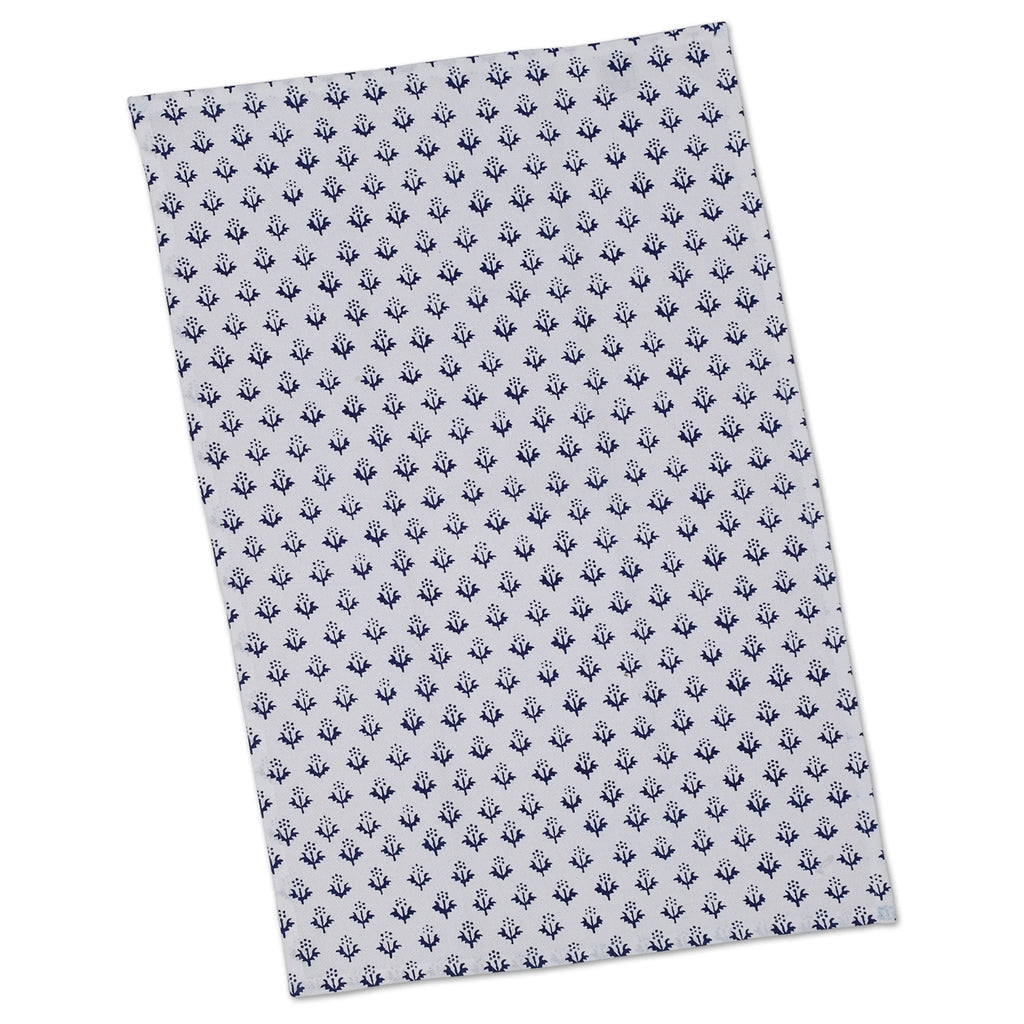 Blue and White Floral Print Rectangular Dishtowels Set of 3 M36774