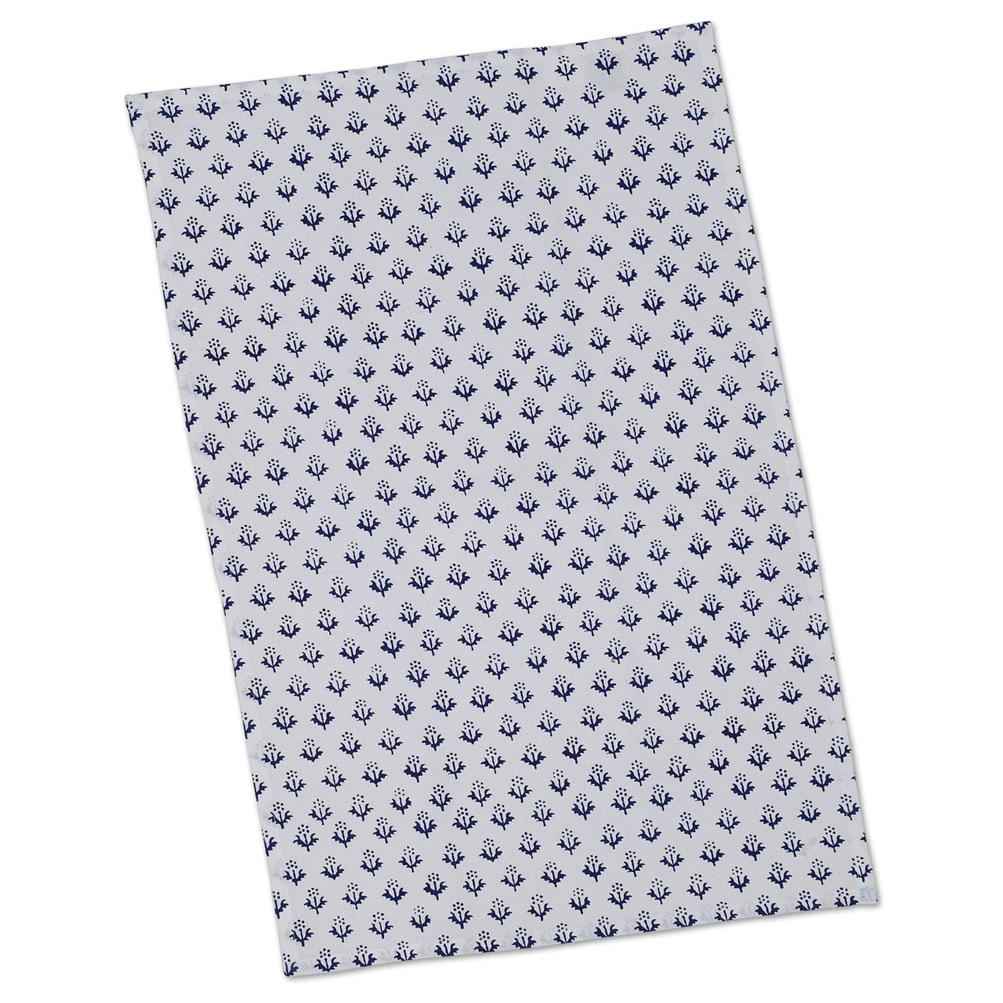 Blue and White Floral Print Rectangular Dishtowels Set of 3 M36774