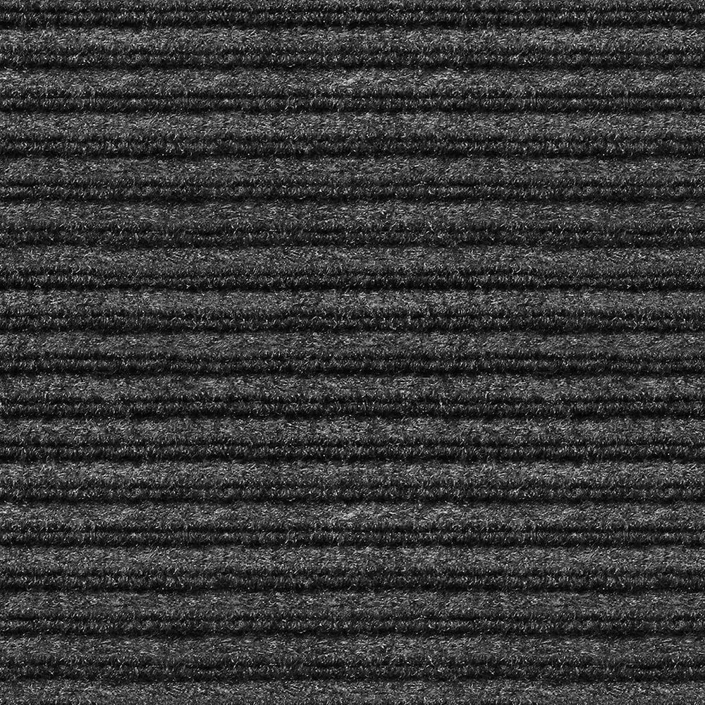 Smokey Black 3 Feet x 30 Feet Double-Ribbed Carpet Runner with Skid-Resistant Rubber Backing L612