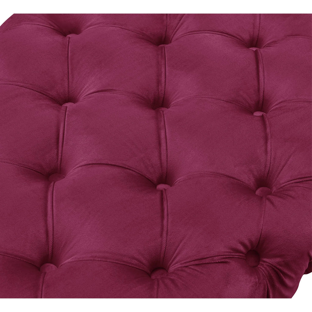 Fuchsia/Gold Velvet Bench with Metal Legs M7283
