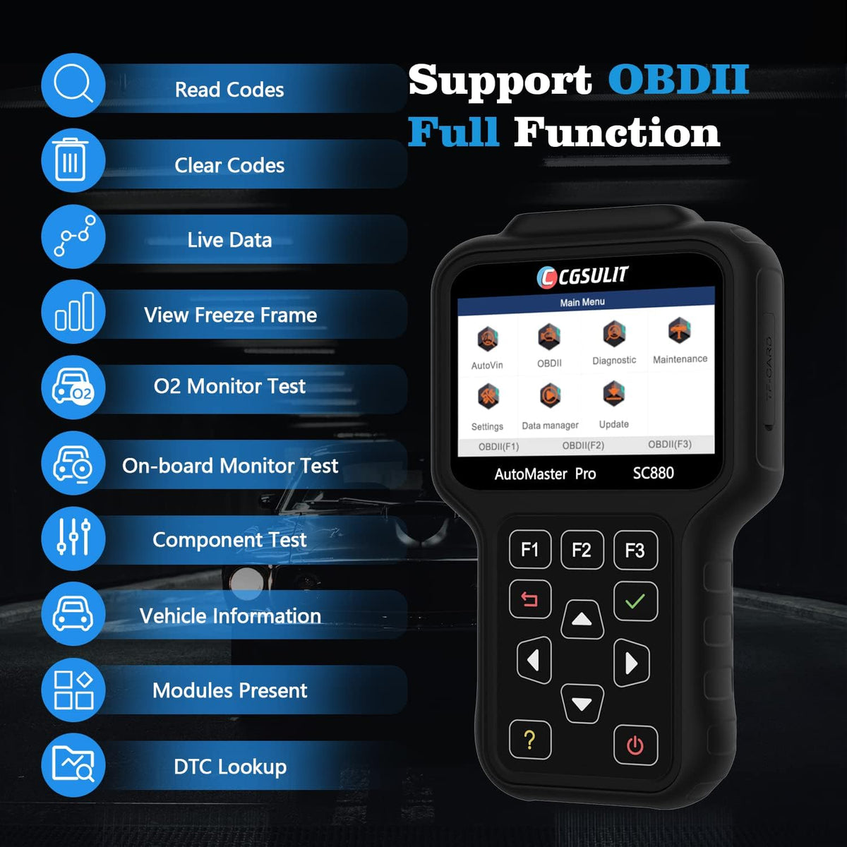 OBD2 Diagnostic Scanner with EPB ABS SAS SRS Reset D58512