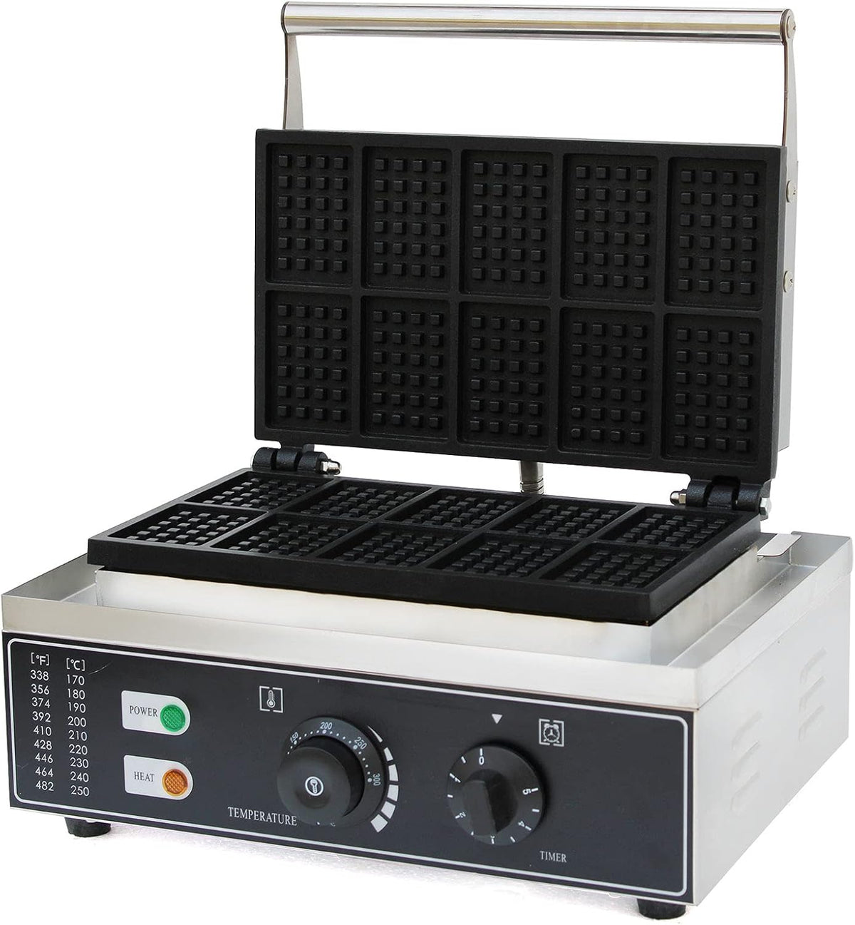 Square Waffle Iron, 10Pcs Nonstick Dual Heating Electric Waffle Machine X37476