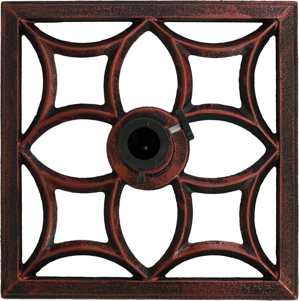 16-Inch Square Cast Iron Umbrella Base Stand Q8568