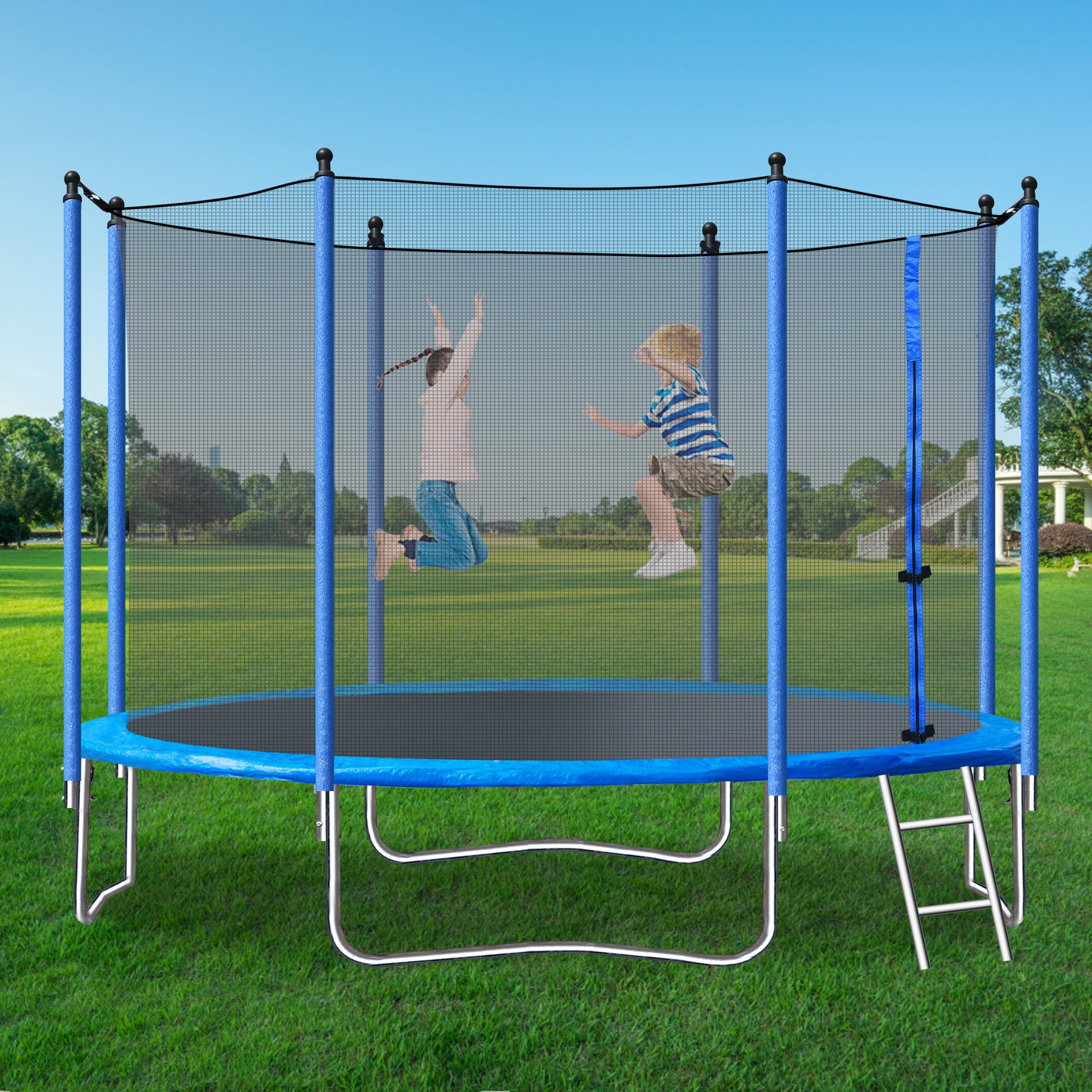 10FT Exercise Trampoline with Safety Enclosure Net X812