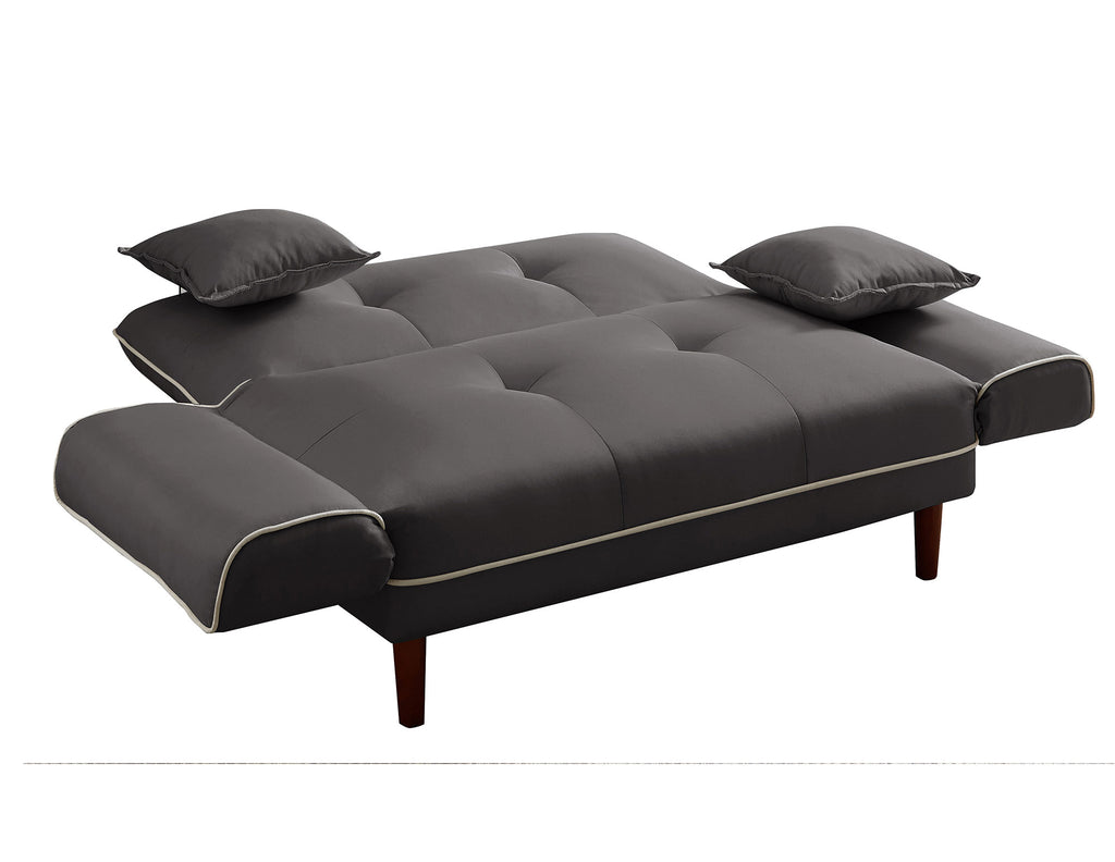 Grey Fabric Sofa Bed Sleeper with 2 Pillows Z8348