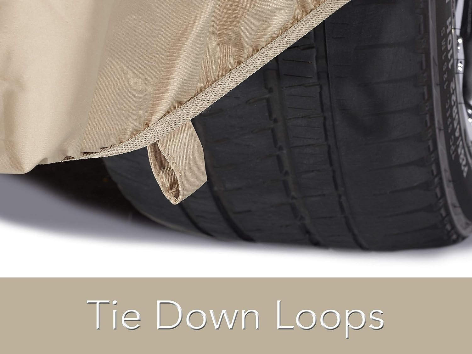 Khaki Polyester Car Cover with Elastic Hem R27037