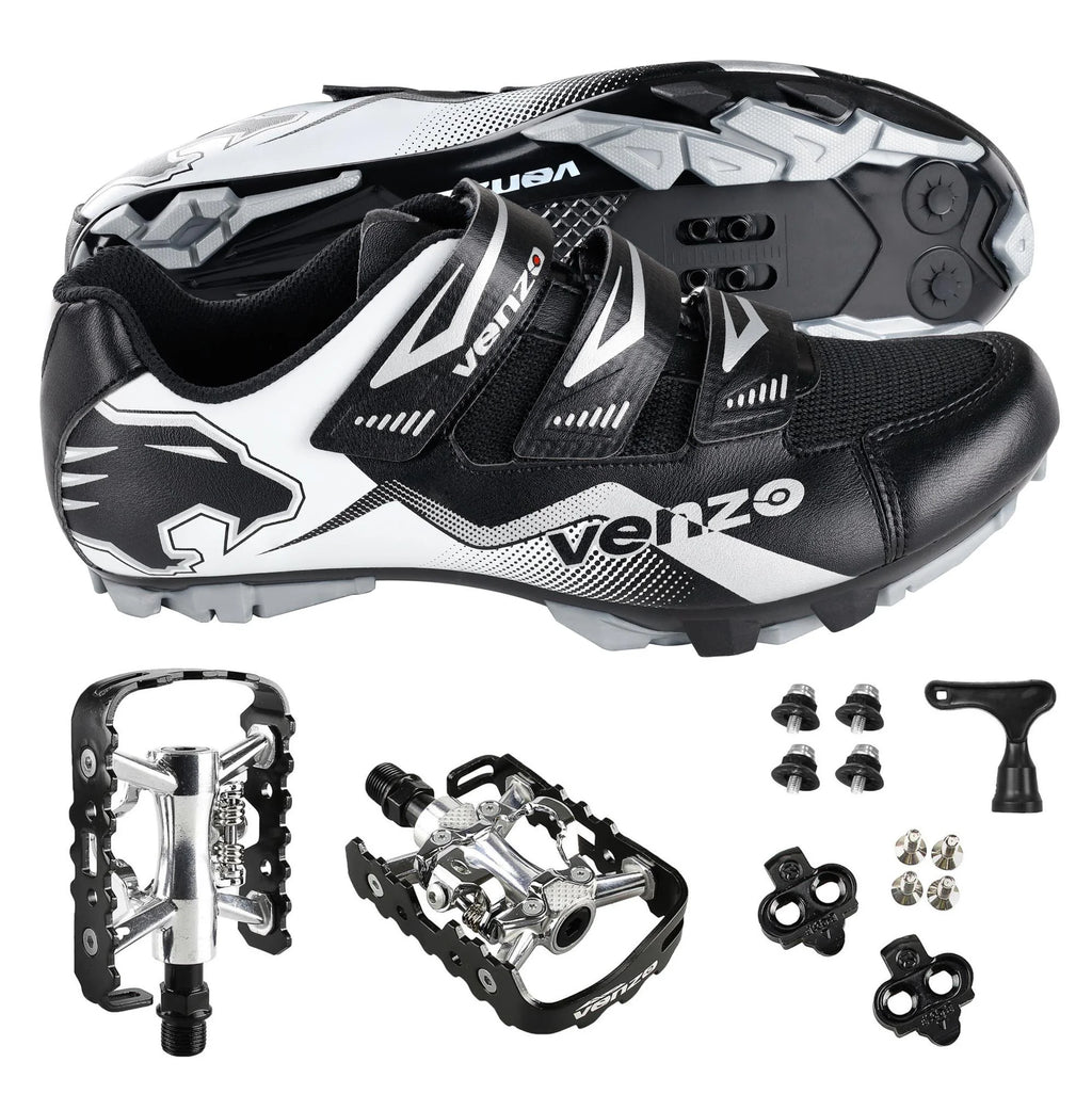 Men's Cycling Shoes With Pedals & Cleats - Size 49 A44616
