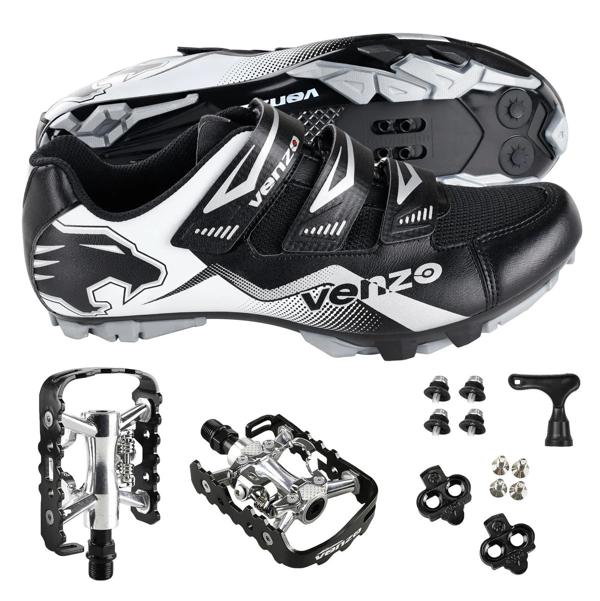 Men's Cycling Shoes With Pedals & Cleats - Size 49 A44616